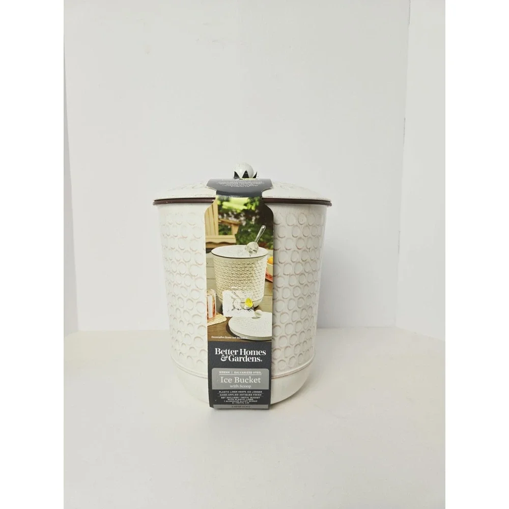 Better Homes & Garden Ice Bucket NEW galvanized steel farmhouse 3.49qt